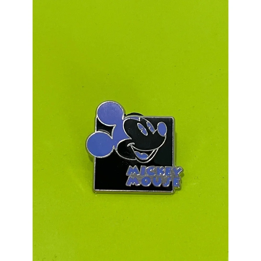 Disney Mickey Mouse Enamel Trading Pin Blue Black Square Logo 2011 Pin EUC